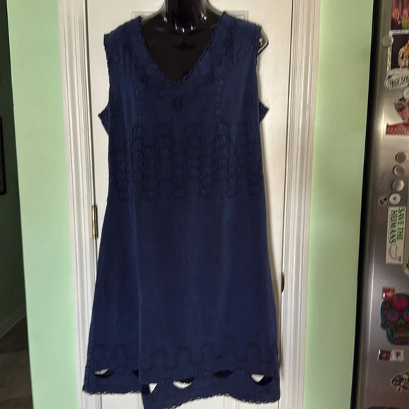 Cotton Collection Kate Dress in Navy Blue 100% Cotton Size Large - Picture 1 of 10